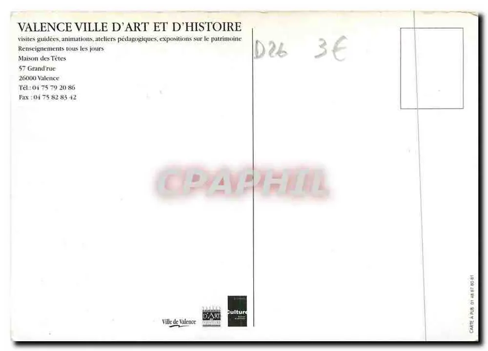 Valence — Città dell'Arte e della Storia - Verso