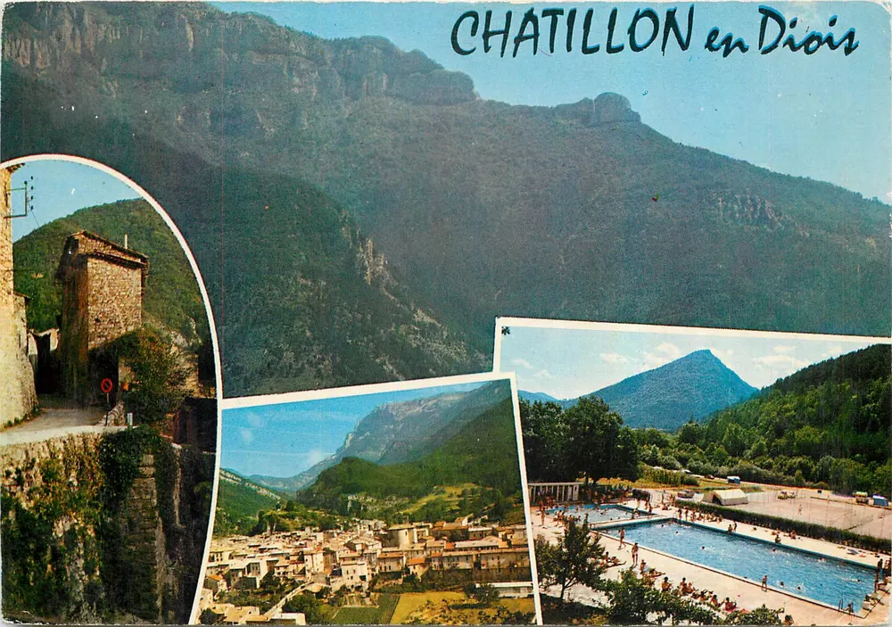 Chatillon en Diois — Panoramablick und Schwimmbad — Éditions J. Céleard - Vorderseite