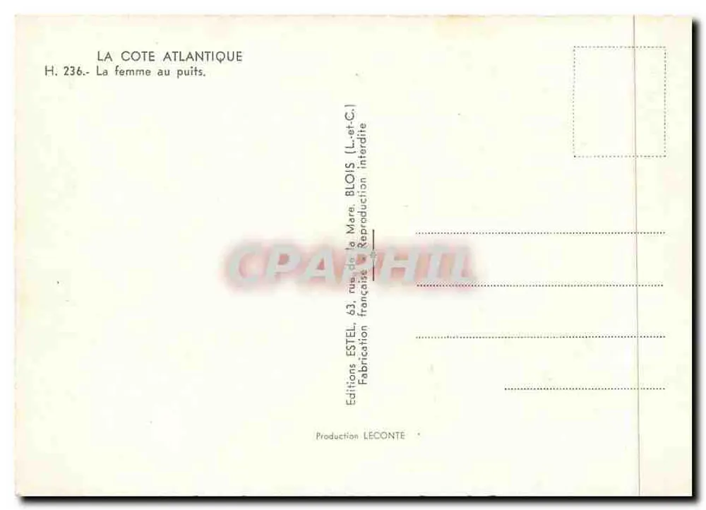La femme au puits — Étite, Loire-Atlantique — Éditions LECONTE, n° H. 236 - Verso