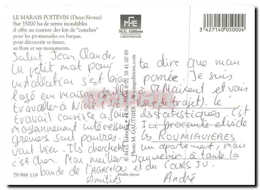 Der Marais Poitevin — Verlag M.G. Éditions, Nr. 79 999 119 - Rückseite