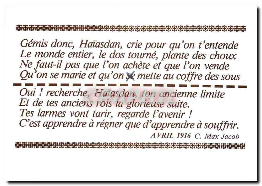Haïasdan — poema de C. Max Jacob — edição - Frente