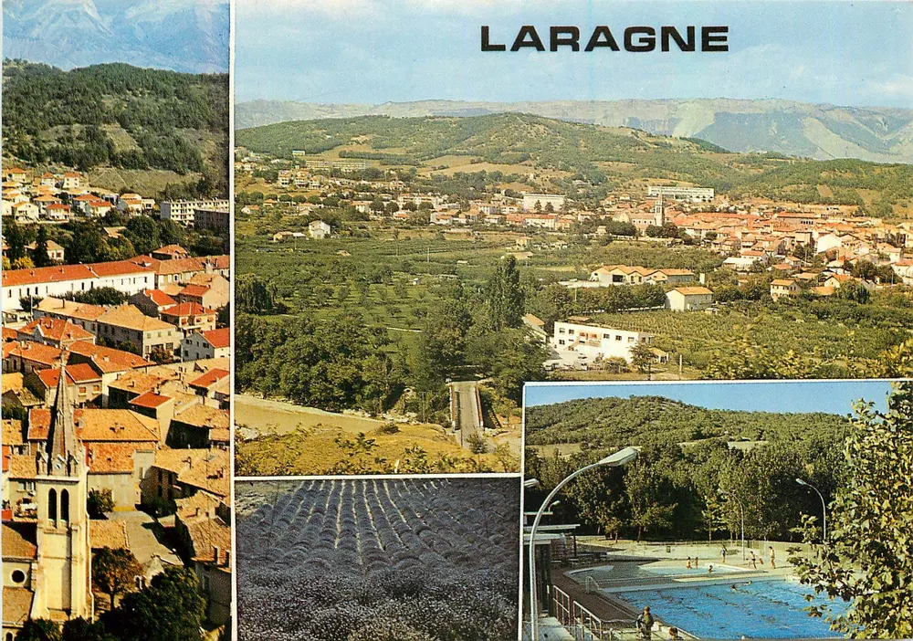 Laragne — vista panorámica y piscina — Éditions de l'Essonne - BRON (Rhône) - Anverso