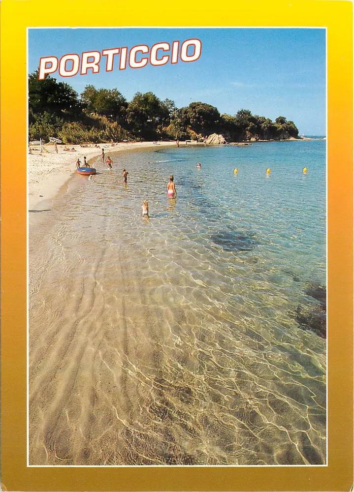 Porticcio — praia e banhistas — Souvenir de Corse 11-508 - Frente