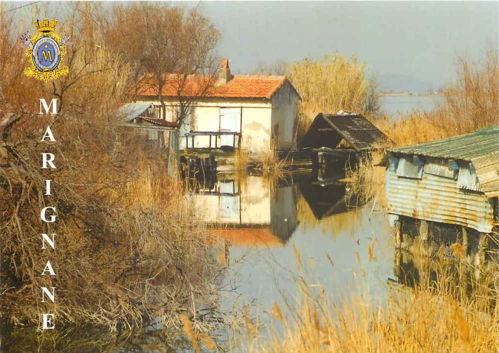 Marignane — Fischerhütte im Estéou-Viertel am Bolmon-See — Rathaus Marignane - Vorderseite