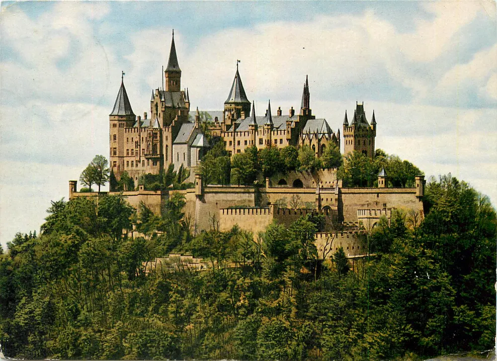 Burg Hohenzollern — 855 m — Blick vom Zellerhorn — Verlag Mets, Nr. 442/189 - Vorderseite