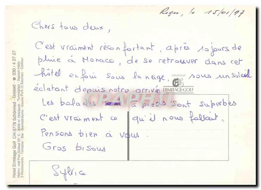 Hotel Ermitage-Golf — Säntis-Hütte — Getrad - Verso