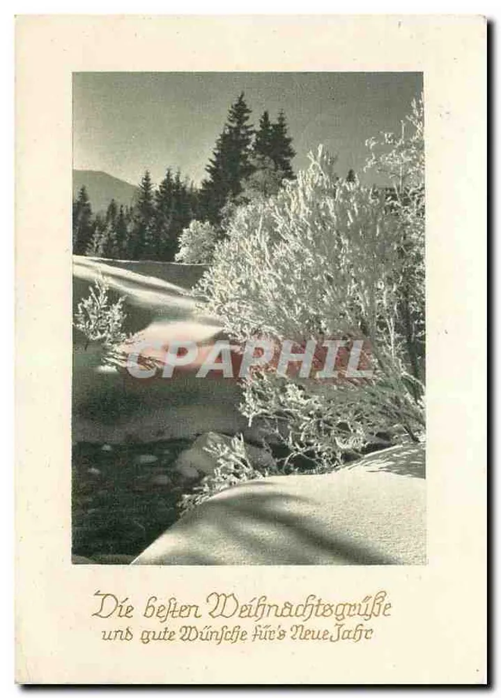 Paisagem invernal nevada — Carta de Natal — editor não visível - Frente