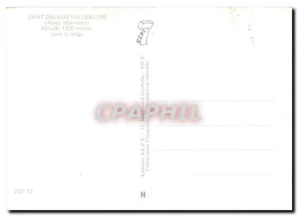 Saint-Dalmas/Valdeblore — verschneiter Dorf — Éditions SE.P.T. - Rückseite