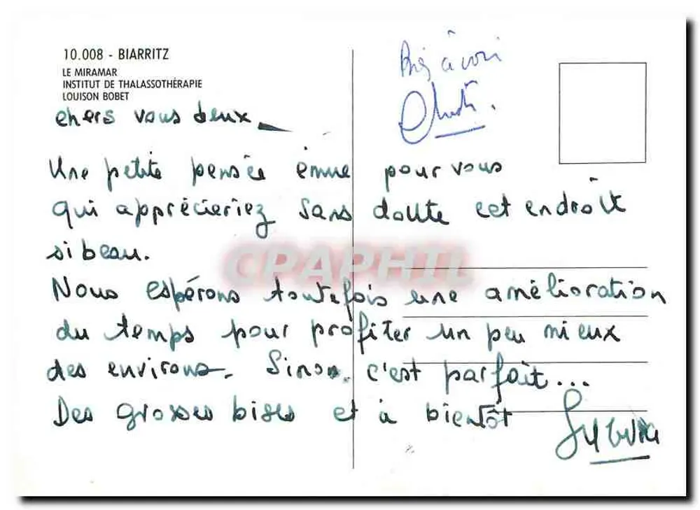 Biarritz — Le Miramar, institut de thalassothérapie — Louison Bobet - Verso