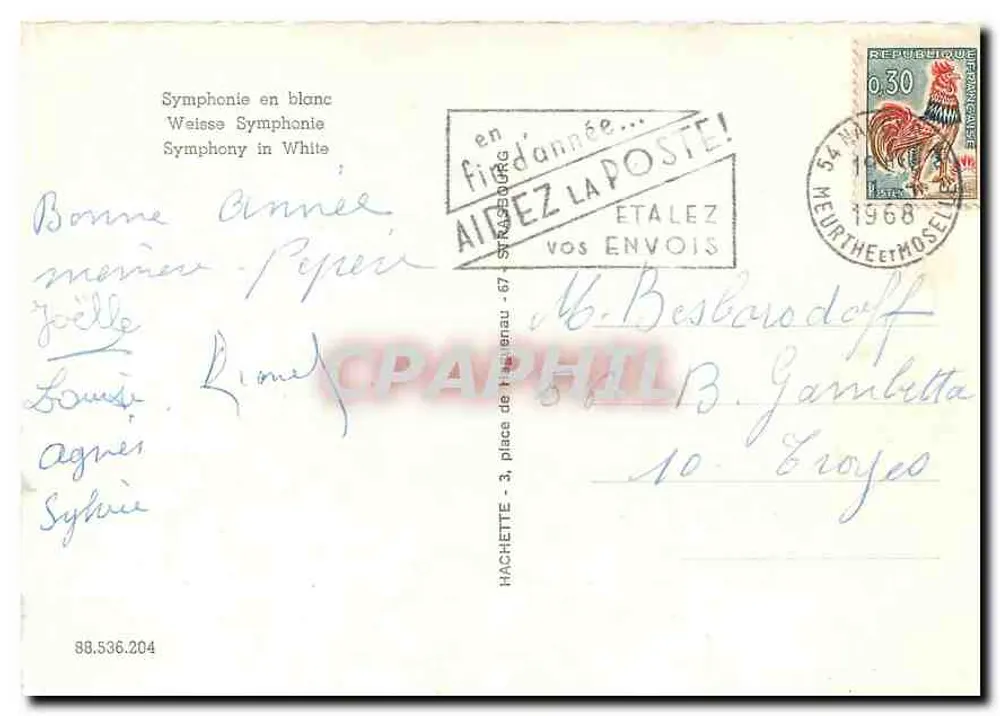 A Cegonha — paisagem invernal nevada — Hachette - Verso