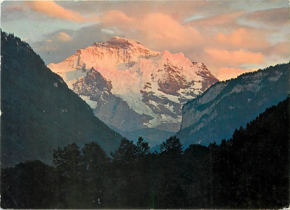 इंटरलैकन जंगफ्रू विश्व के साथ - 4166 मीटर/12 667 फीट - वर्लाग फोटोग्लोब एजी, ज़्यूरिख, संख्या 4924 - आगे