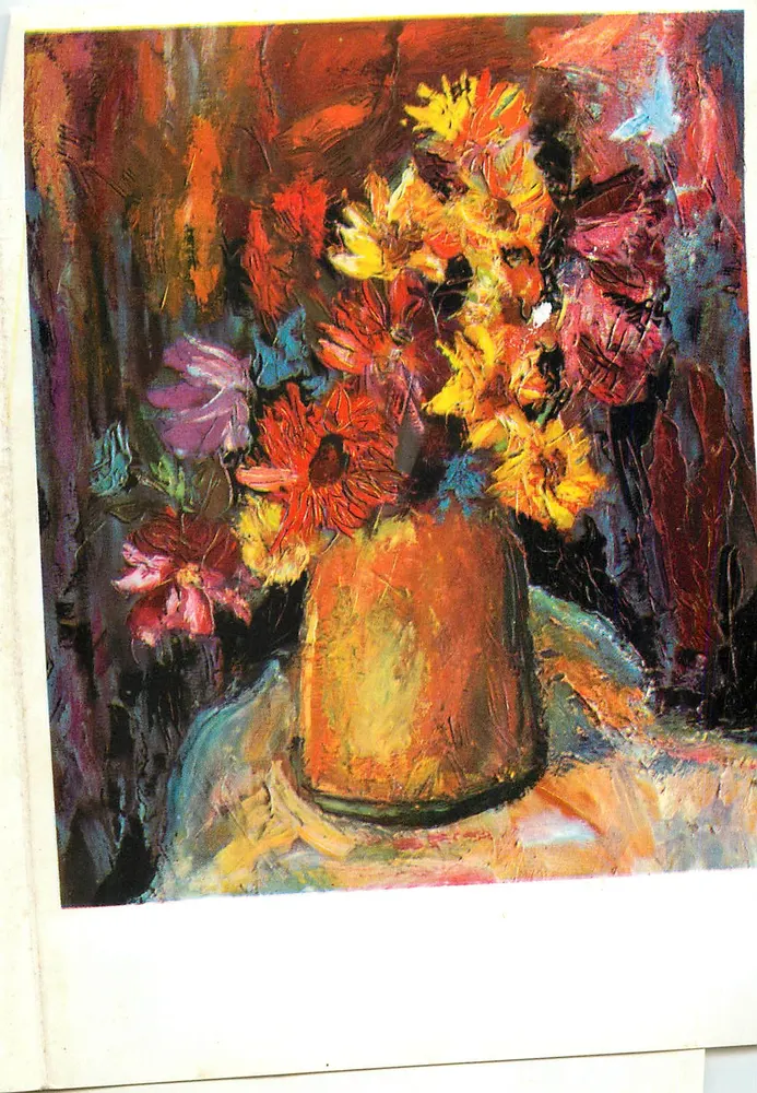 Arranjo de flores — pintura a óleo — FLORES - M.L. Towae - N° 1615 - Frente