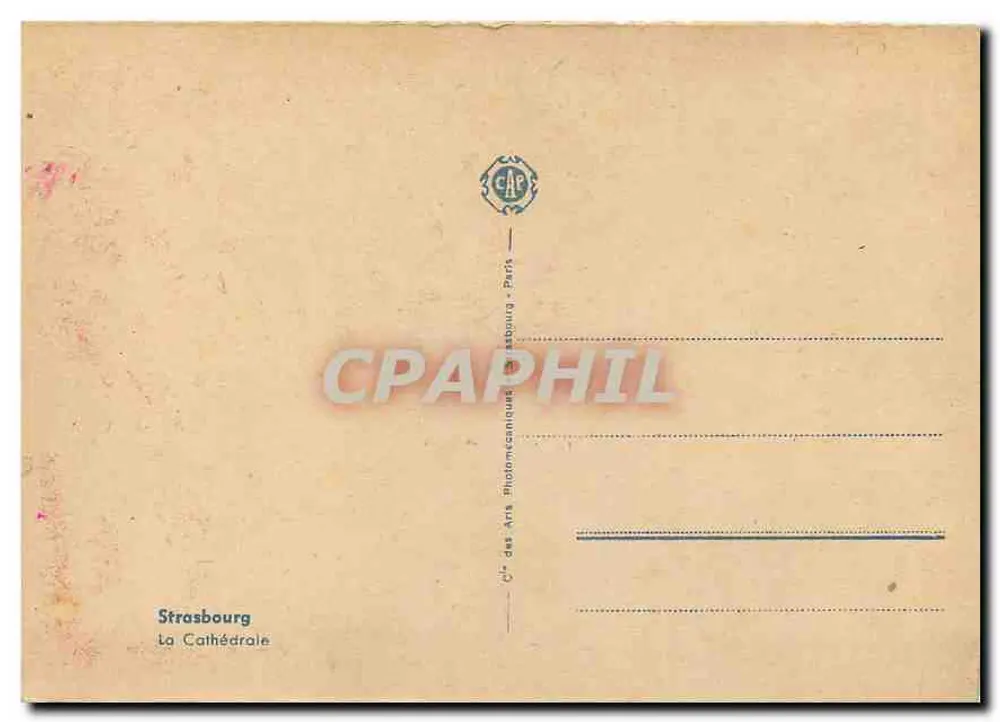 Strasbourg — A Catedral — Editora dos Artes Rhinomécanicas, Paris - Verso