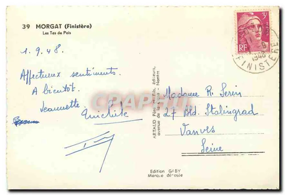 Les Tas de Pois — Morgat (Finistère) — Saby - Verso