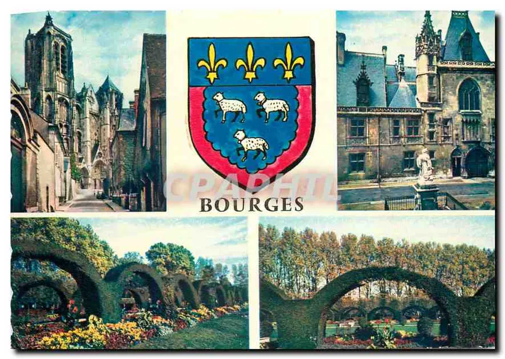Bourges — Ansicht der Kathedrale, des Palastes Jacques-Cœur und der Gärten — n°16 - Vorderseite