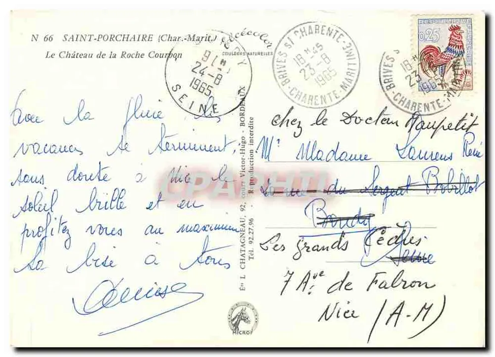 Schloss La Roche Courbon — Saint-Porchaire (Charente-Maritime) — Verlag Elcée, Nr. 66 - Rückseite