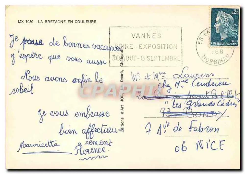 Em Bretanha ... — Poema em bretão e francês — Éditions d'Art José, Châteaulin - Verso