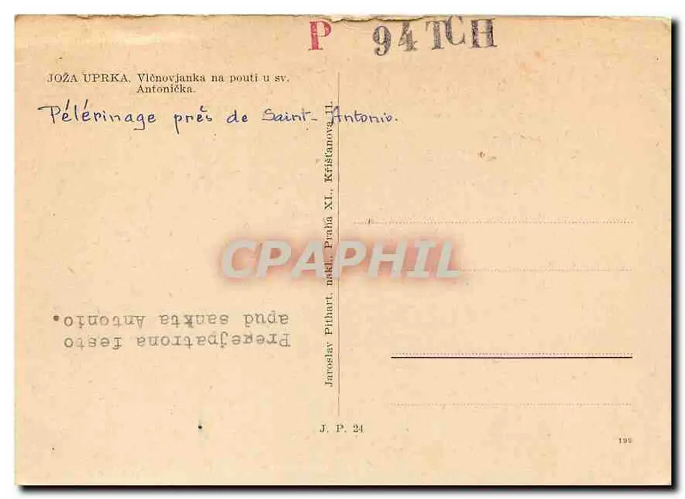 Peregrinação de Santo Antônio — J. P. 24 — J. Pithart - Verso