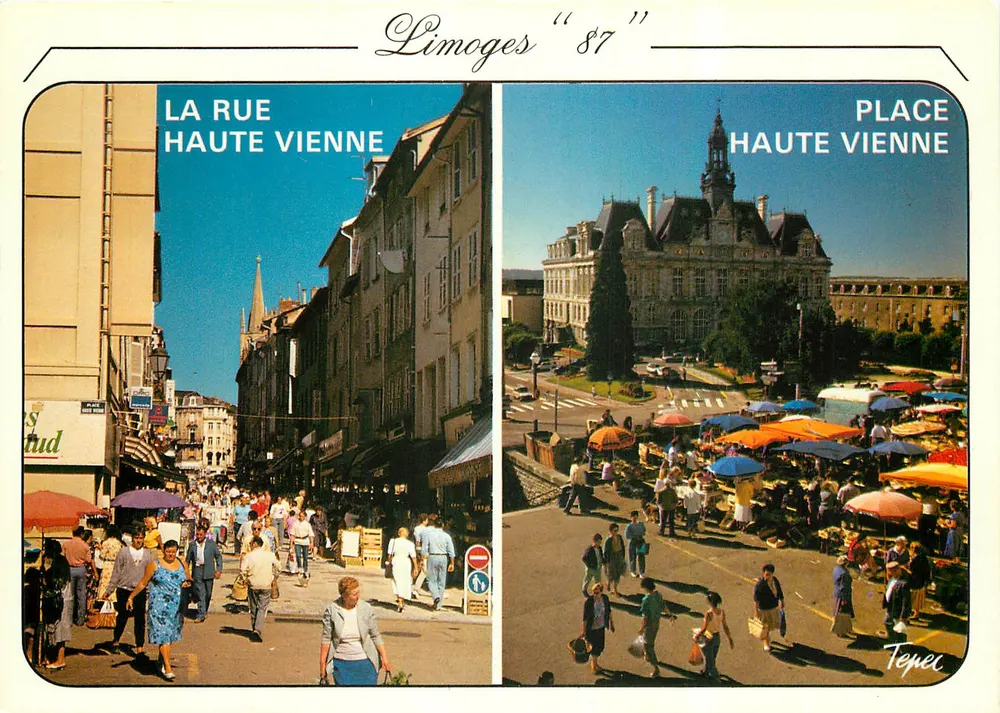 Limoges "87" — A Rua Haute-Vienne e a Praça Haute-Vienne — Tepel - Frente