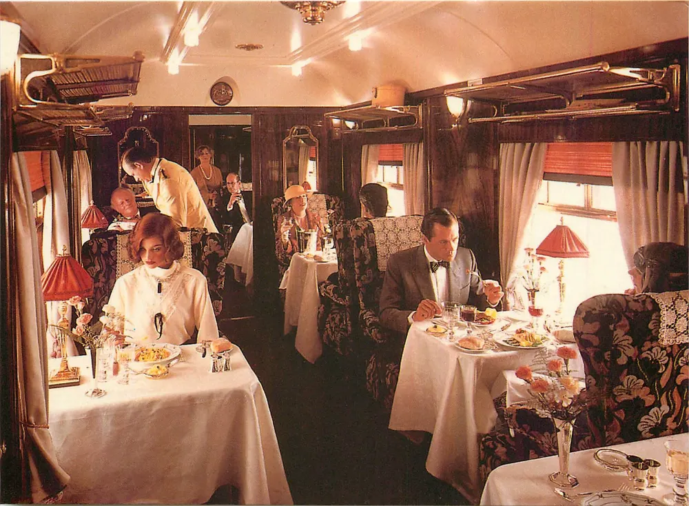 Eine Reise zu zweit durch die Zeit — Paris-Venedig über den Simplon-Tunnel, in den Wagen des Orient-Express — Verlag Champagne Henriot, n°51100 - Vorderseite