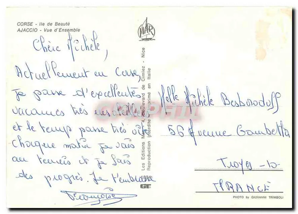 Ajaccio — Vista Geral — Les Editions MAR - Verso