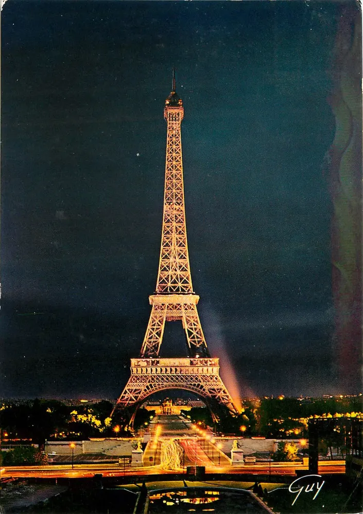 Eiffelturm — Ansicht zur Nacht — Editions LECONTE, Nr. 5077 - Vorderseite