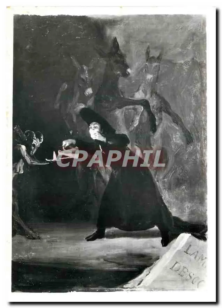 Goya — Cena de 'El Hechizado por Fuerza' — Impresso por B. Matthews (Photo Printers) Ltd., Brighouse, Yorkshire - Frente