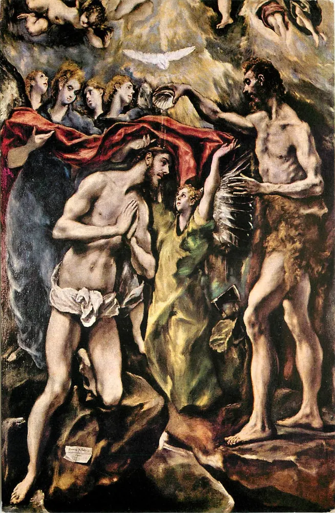 Batismo de Cristo — pintura de Titien — Museu do Prado, Madri - Frente
