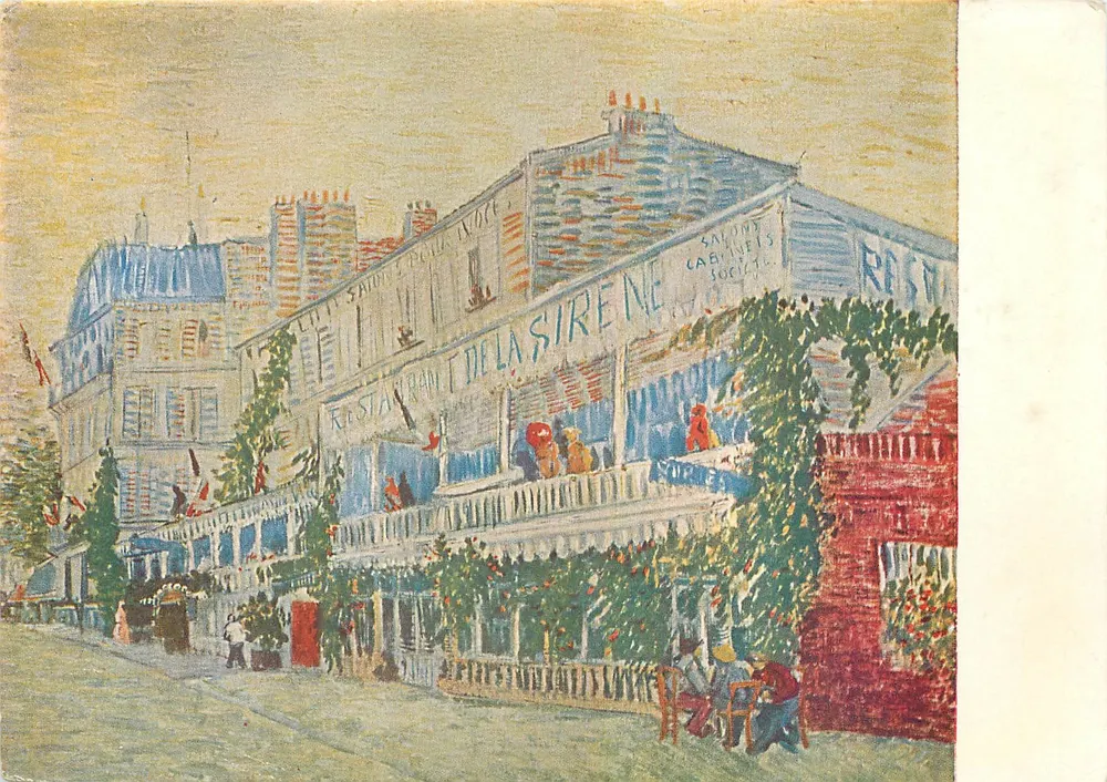Le Restaurant de la Sirène — reproduction d'une peinture de Vincent van Gogh — Éditions Nomis, Paris - Recto