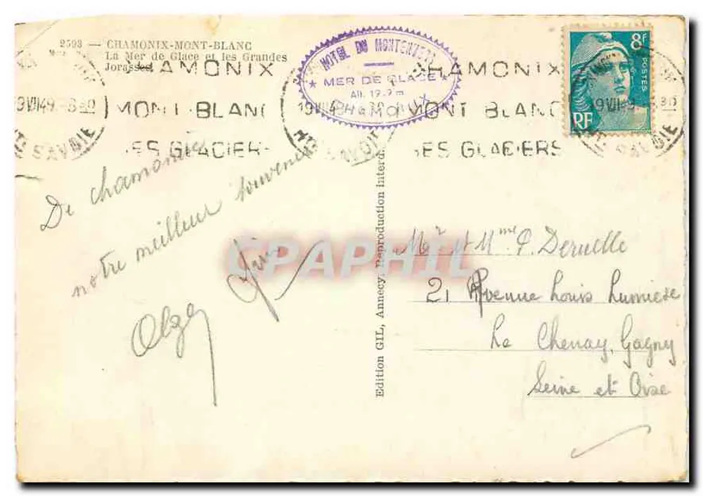 Die Gletscher des Mont-Blanc — Chamonix-Mont-Blanc — Edition GIL - Rückseite