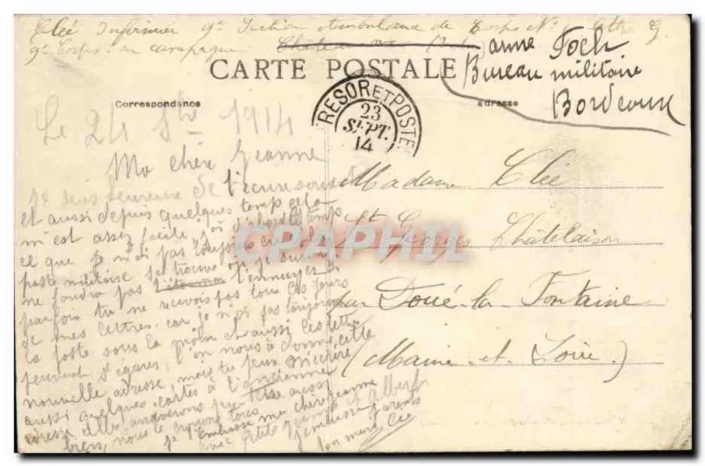 Doué-la-Fontaine (M-et-L) — Hotel de Ville — Editor H. Chastanet - Verso