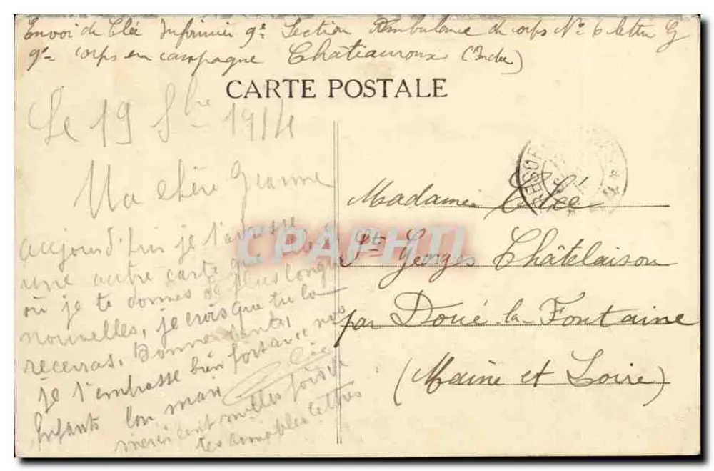 Les Verchers in der Nähe von Doué-la-Fontaine — Schloss Bussy-Fontaine — Verlag H. Chastanet, Doué-la-Fontaine - Rückseite