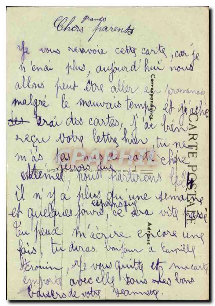 Doué-la-Fontaine (M.-et-L.) — Avenida da Estação — Cartão postal - Verso