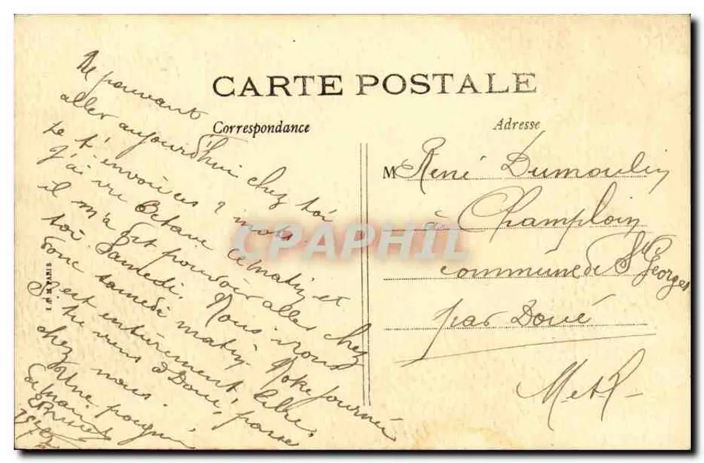 Doué-la-Fontaine — Uma Cave — Imp. Dandrieu & Cie - Verso