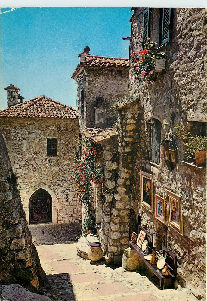 Eze — Alte malerische Straße — In Italien gedruckt - Vorderseite