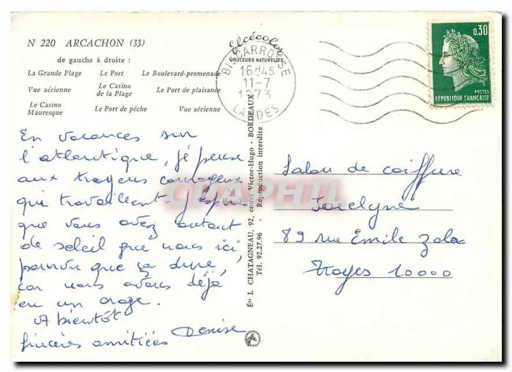 Arcachon — Erinnerung an Arcachon — Verlag Écécéole - Rückseite