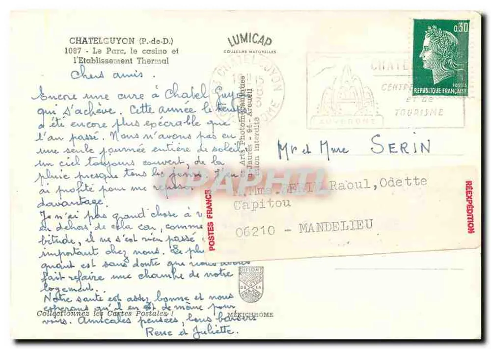 Châtel-Guyon — Het casino en het thermeestation — IRIS - Achterkant