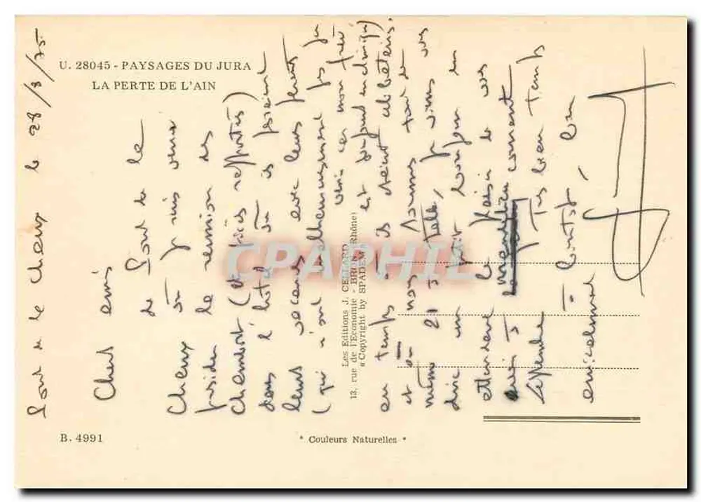 La Perte de l'Ain — Paysages du Jura — Les Éditions J. Célestin - Verso