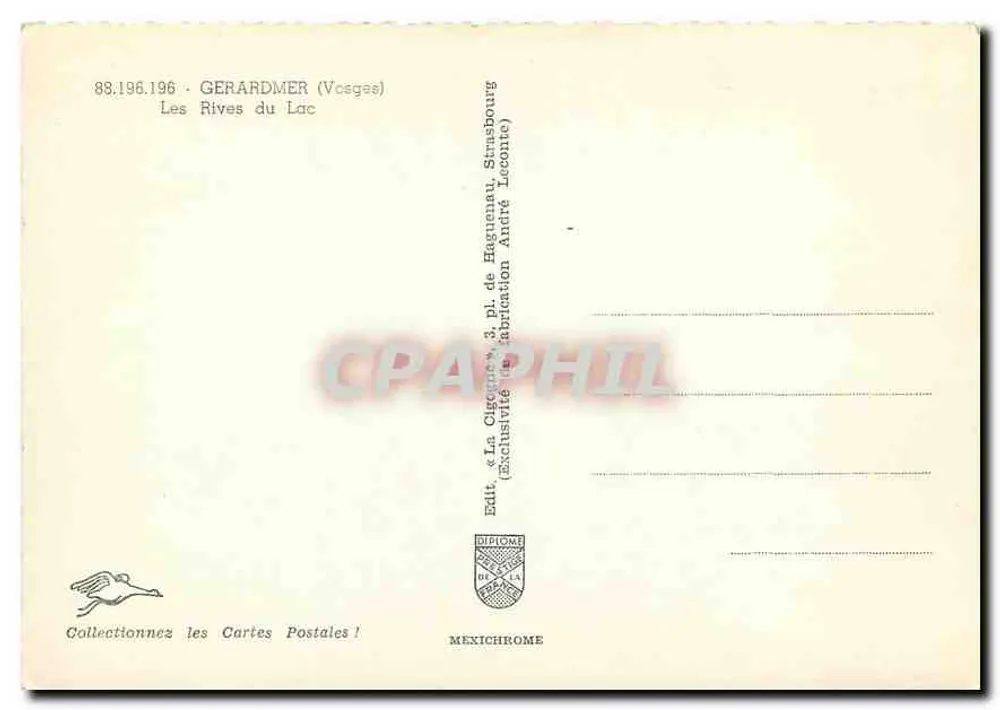 Gérardmer (Vosges) — Les Rives du Lac — Éditeur: « La Circorne » - Verso