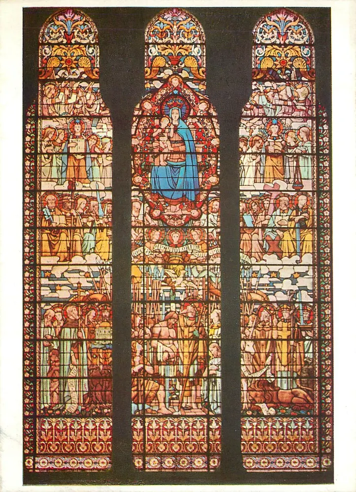 Vidro de la Basílica de Fourvière — Rainha dos Apóstolos — Sociedade Francesa de Décote, Lyon - Frente