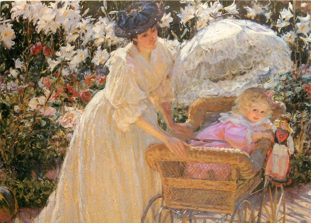 Mary Louise — Rosen und Lilien — Fink-Kunstkarte Nr. 7367 - Vorderseite