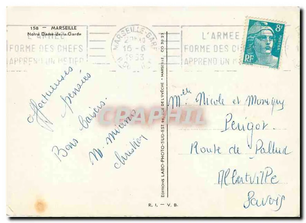Notre-Dame-de-la-Garde — Marselha — Edições LABO-PHOTO-LABO - Verso