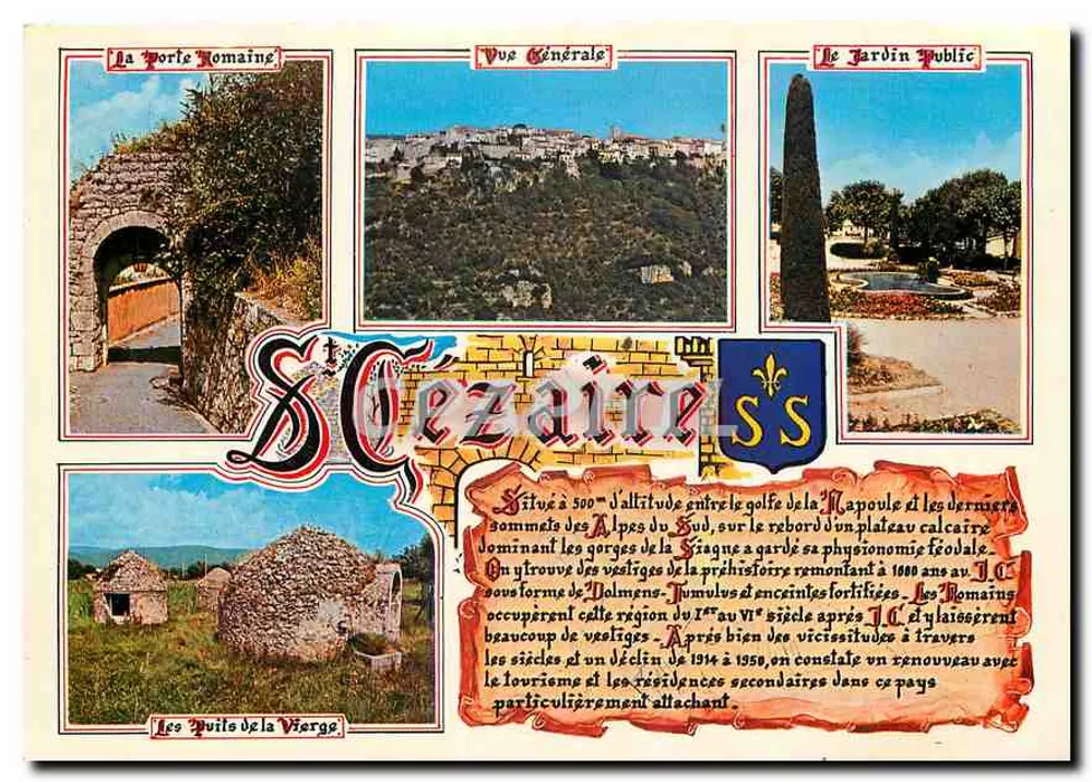 Saint-Cézaire-sur-Siagne — Allgemeiner Blick, Römertor, Öffentlicher Garten, Brunnen der Jungfrau — Editions S.E.P.T. - Nice - Vorderseite