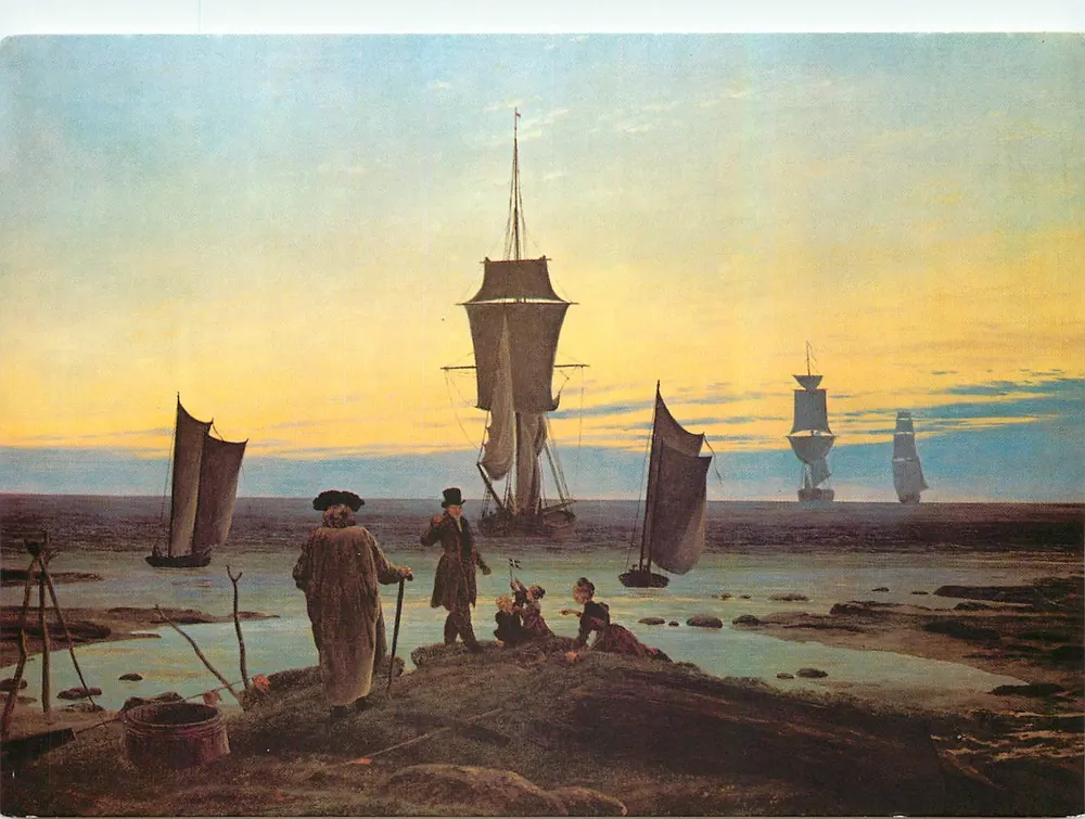 Casper David Friedrich — Die Lebensstationen, um 1835 — Antike Ansichtskarte, Ausgabe cloero GmbH, Serie 38.011 - Vorderseite