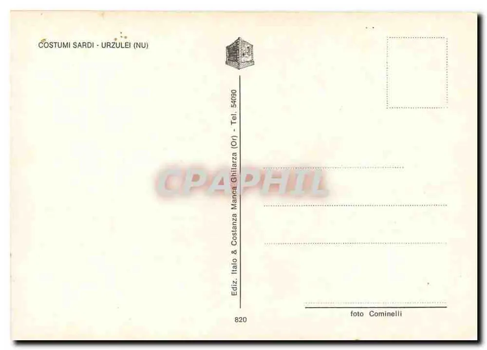 Sardische klederdracht — Urzulei (NU) — Ediz. Italo & Costanza Manca Ghilarza (Or) n°820 - Achterkant