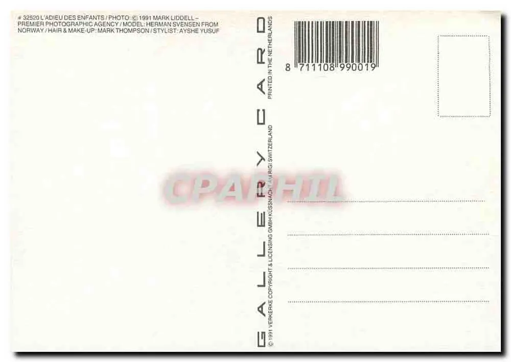 Criança no trem — com balão e malas — Gallerie Card n°32520 - Verso