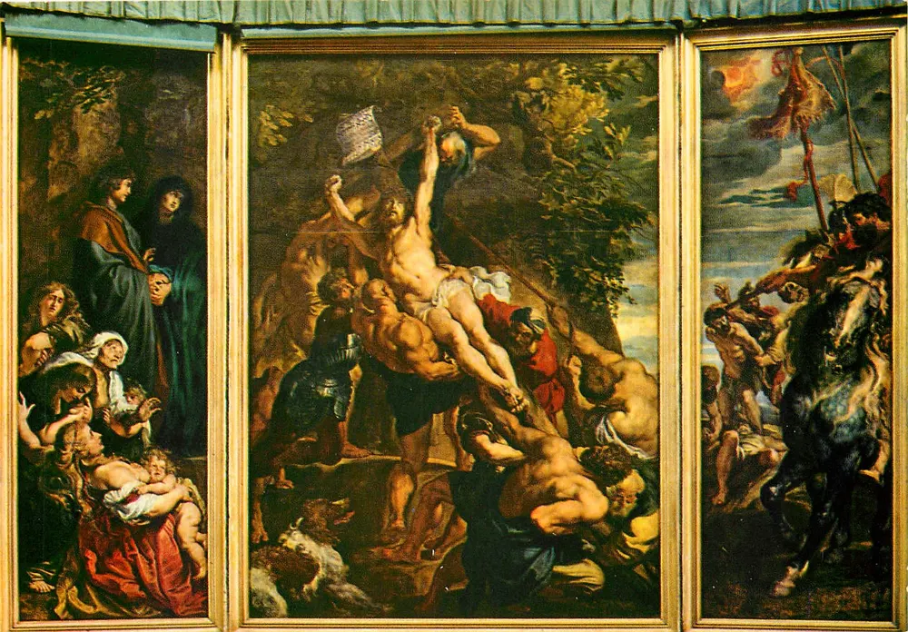 Antwerpen - Vrouwekathedraal — P.-P. Rubens, 'A Erectão da Cruz' (1610) — BRABO REEKS K 11 - Frente
