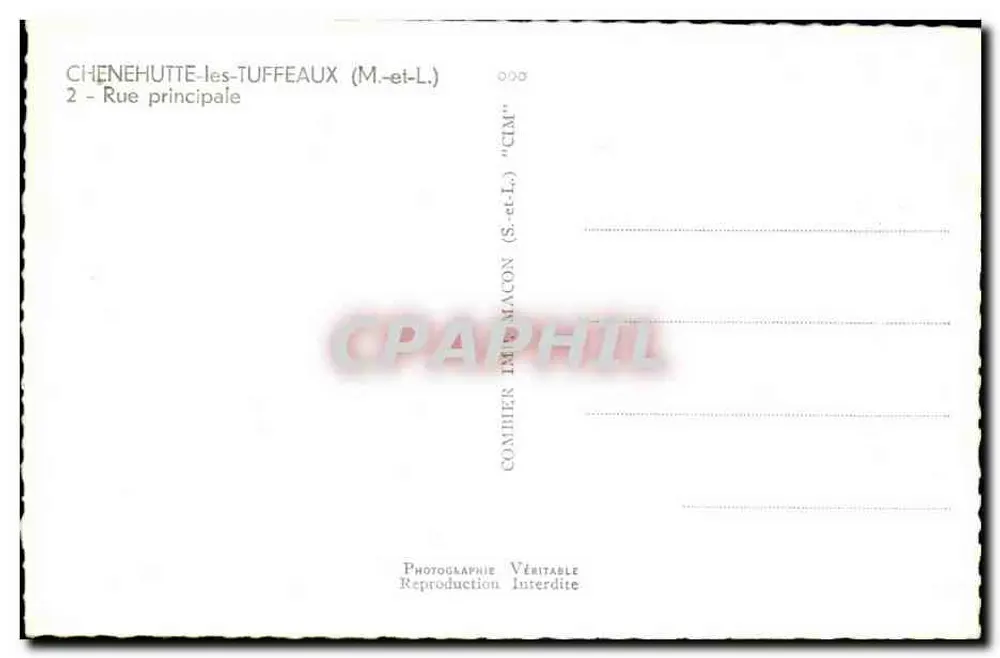 Chenehutte-les-Tuffeaux — Rua principal — Comibier (S.-et-L.) - Verso