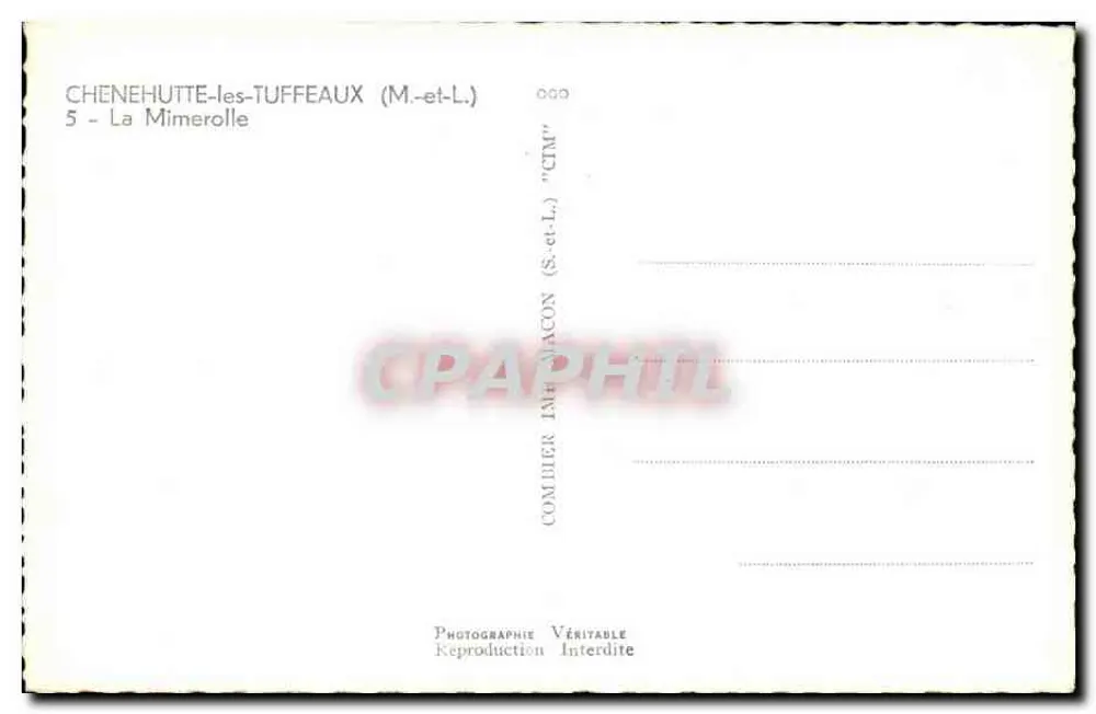 Chenehutte-les-Tuffeaux — A Mimerolle — Comlier Imprimeur - Verso