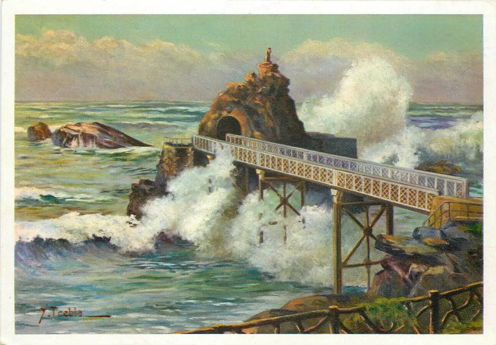 Biarritz — Le Rocher de la Vierge — Y. Trebla - Frente